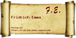 Fridrich Emma névjegykártya
