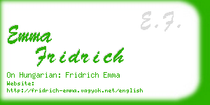 emma fridrich business card